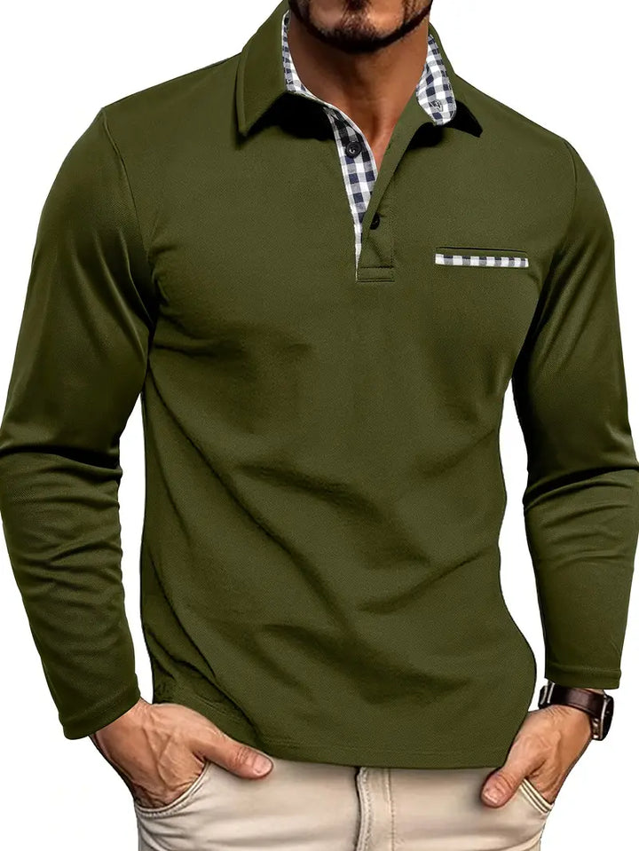 Marek – Elegancka koszulka polo z długim rękawem