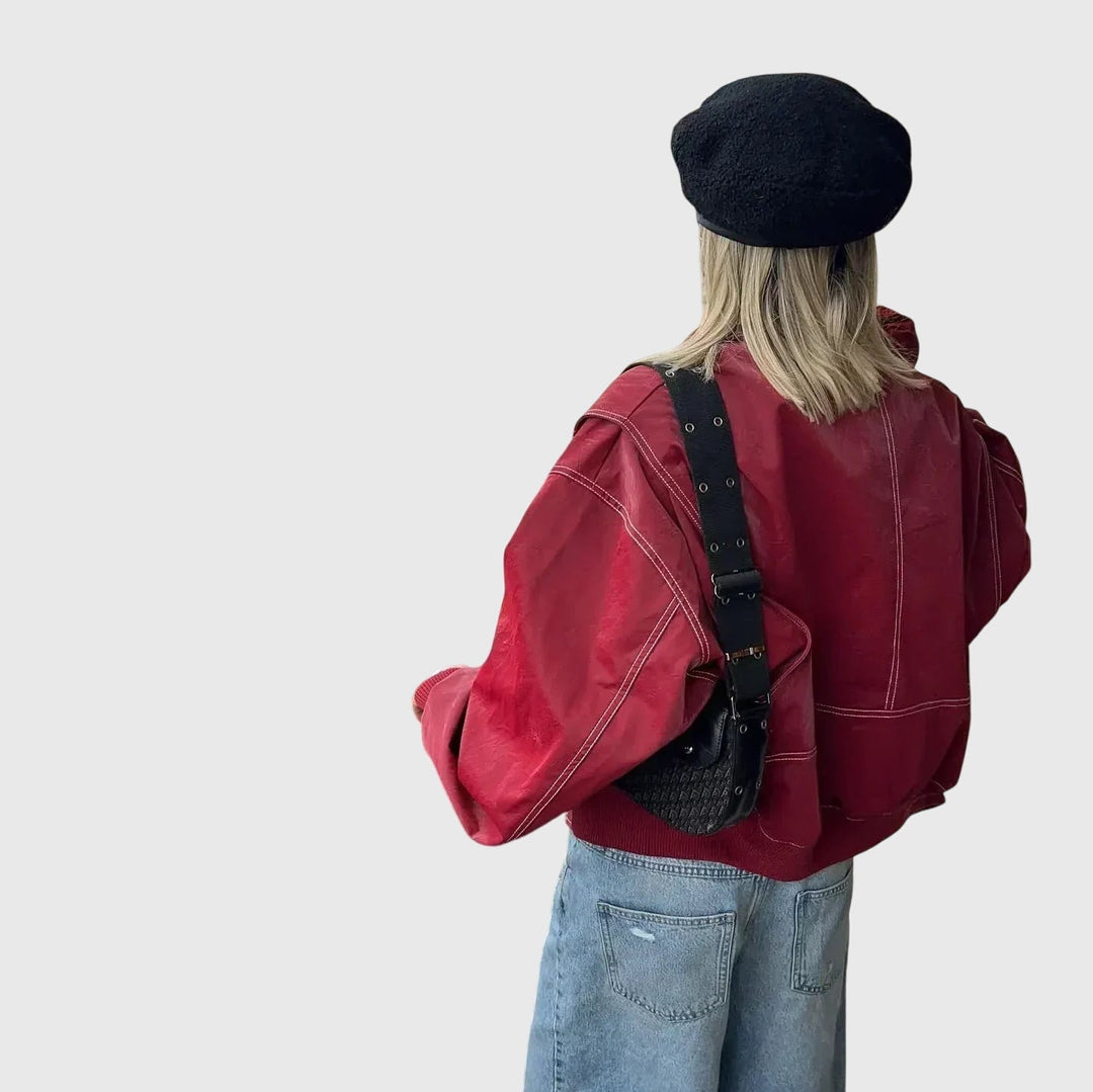 Faye™ - Oversize Skórzana Kurtka