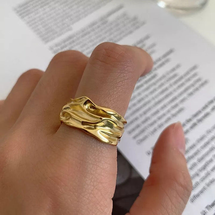Jaylinette | Duży Pierścionek 18K Złota