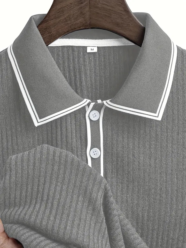 Śniegomir – Eleganckie polo z kontrastowym kołnierzykiem