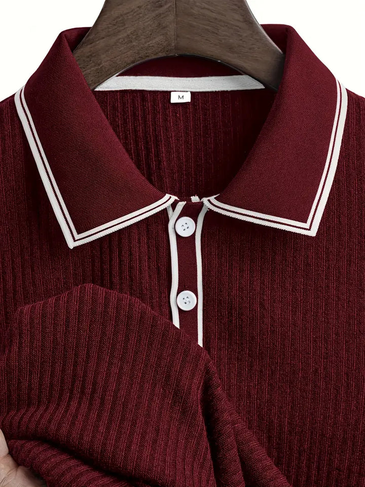 Śniegomir – Eleganckie polo z kontrastowym kołnierzykiem