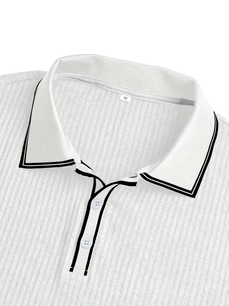 Śniegomir – Eleganckie polo z kontrastowym kołnierzykiem