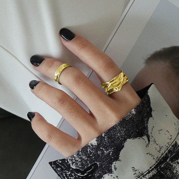 Jaylinette | Duży Pierścionek 18K Złota