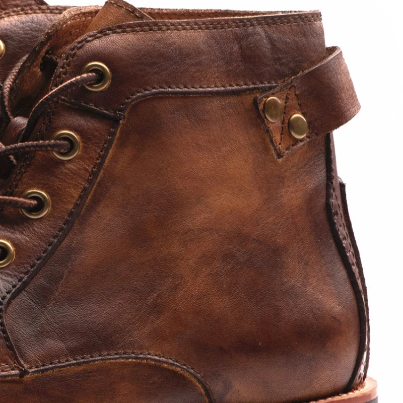 Mirosław - Męskie buty retro z oxkrągłym noskiem