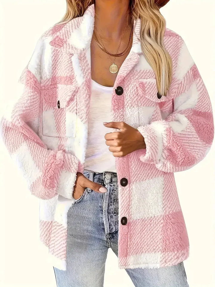 Martin | Stylowa Fleece'owa Kurtka w Kratę