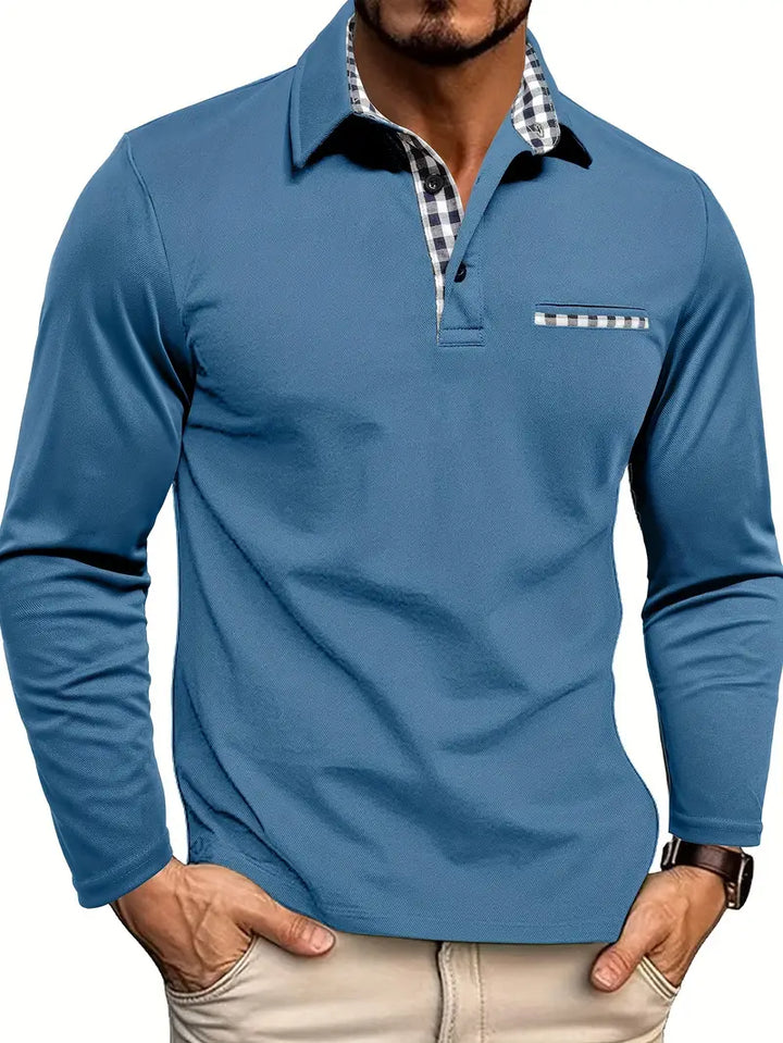 Marek – Elegancka koszulka polo z długim rękawem