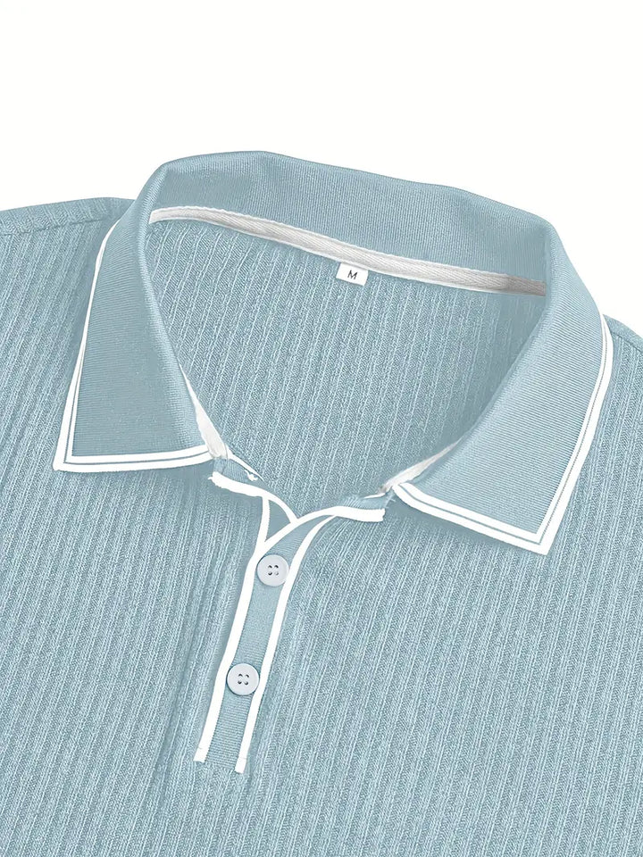 Śniegomir – Eleganckie polo z kontrastowym kołnierzykiem